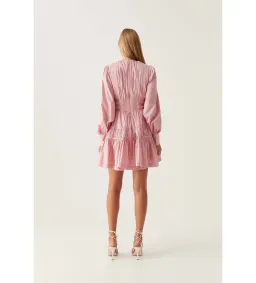 Aje Fallingwater Gathered Mini Dress in Powder Pink Size S / AU 8 for rent on The Volte - image 3