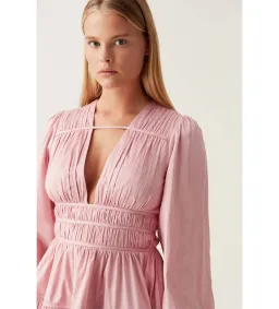 Aje Fallingwater Gathered Mini Dress in Powder Pink Size S / AU 8 for rent on The Volte - image 4