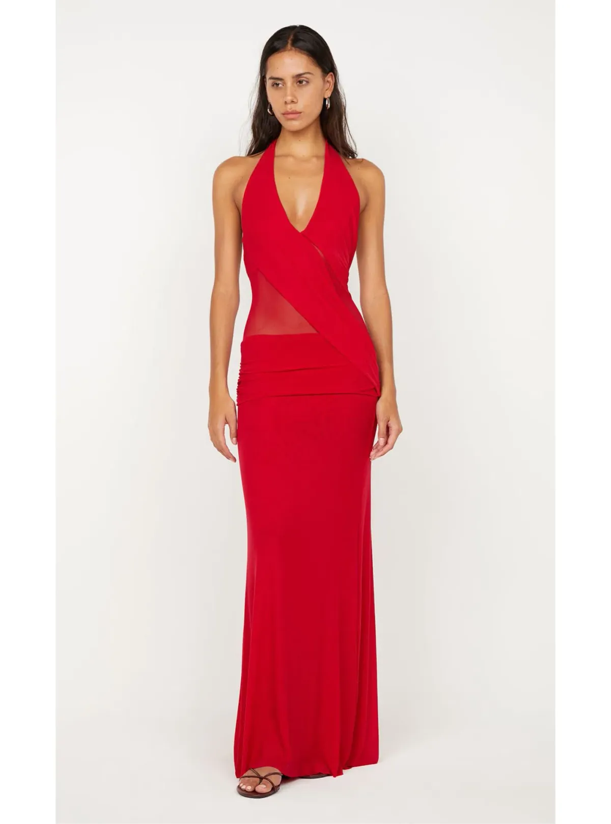 Bec & Bridge Deija Halter Maxi Dress in Strawberry Red Size 6 for rent on The Volte - main image