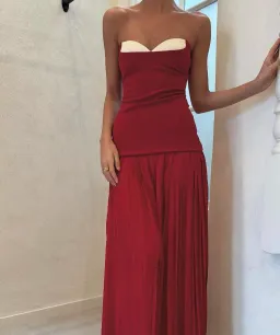 She is OLLÁ Nicolette Maxi Dress in Raspberry Size 6 for rent on The Volte - image 4