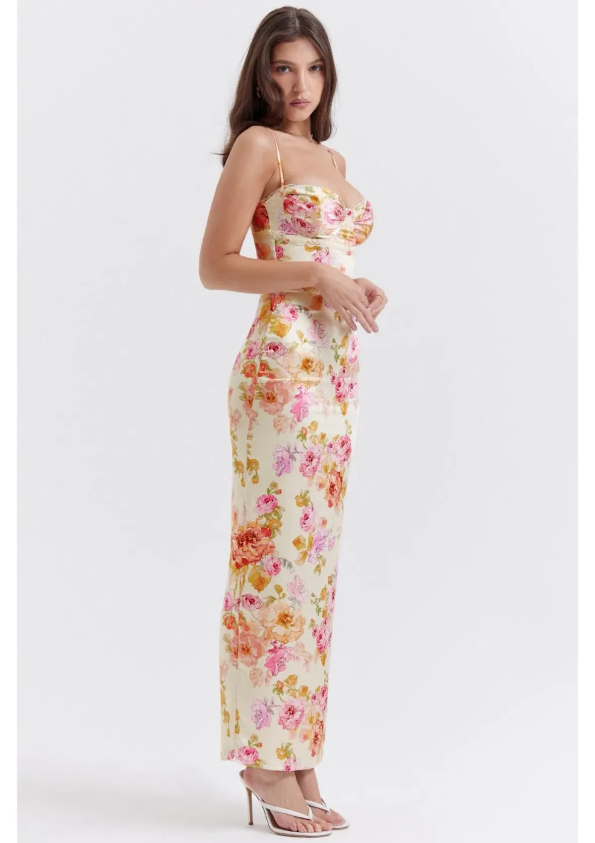 House of CB Josefina Maxi Dress in Ivory Floral Size S / AU 8 - Image 2