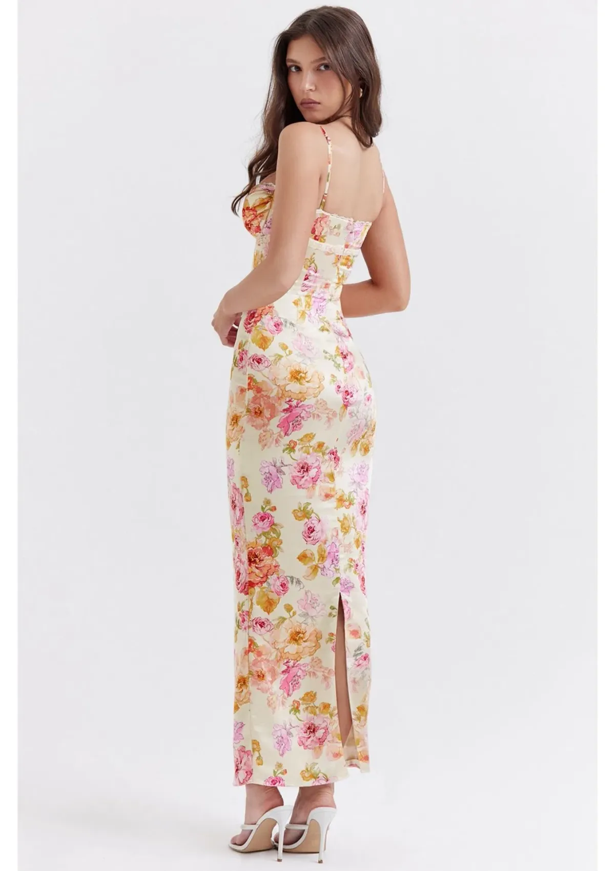 House of CB Josefina Maxi Dress in Ivory Floral Size S / AU 8 - Image 3