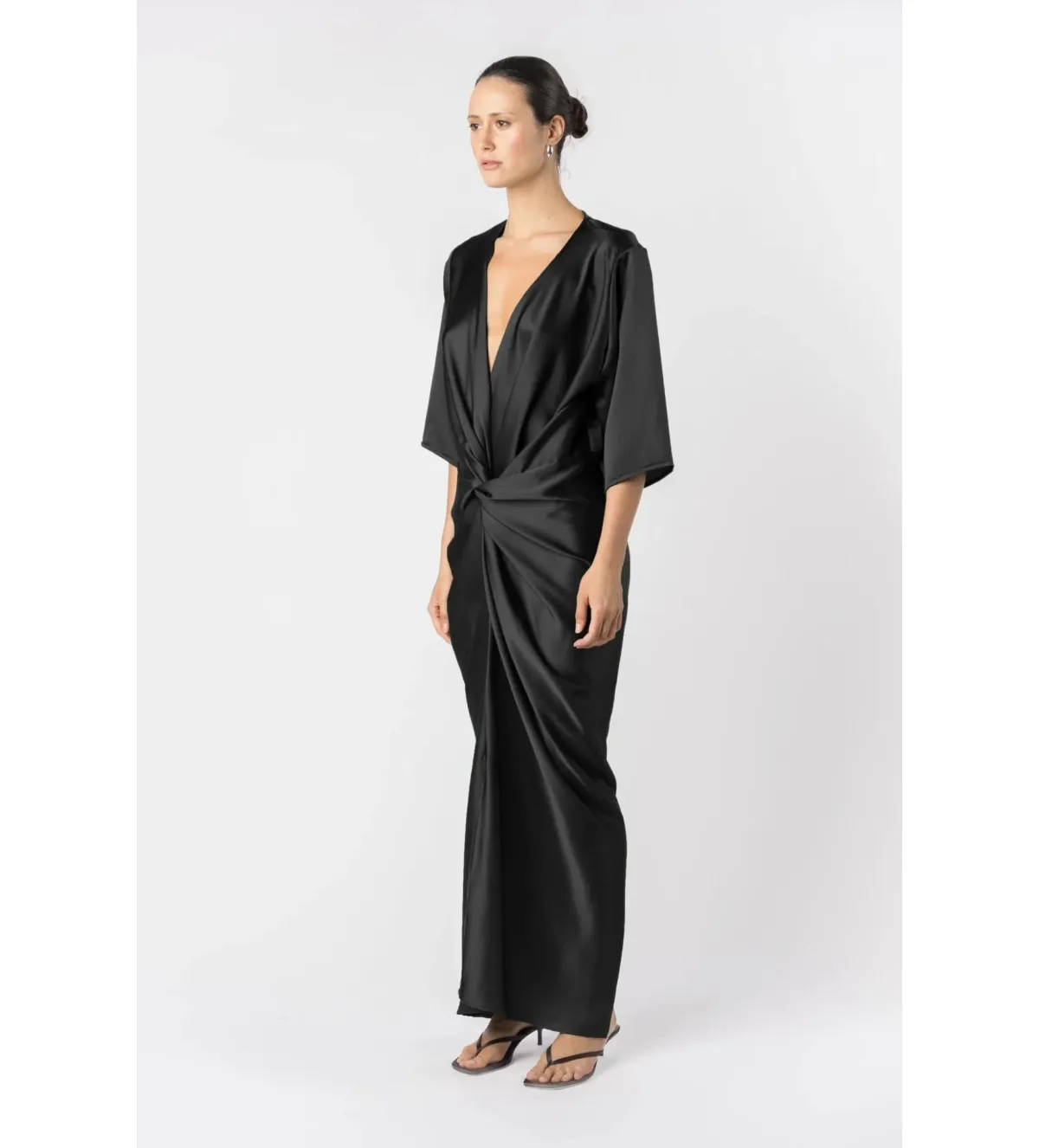 One Fell Swoop Alex Kimono Maxi Dress Obsidian Size AU 10 - Image 2
