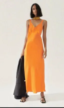 Silk Laundry Deco Ruched Maxi Dress Fire Lily Size 6/XS for rent on The Volte - image 1