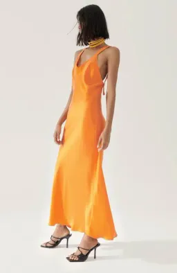 Silk Laundry Deco Ruched Maxi Dress Fire Lily Size 6/XS for rent on The Volte - image 3