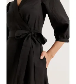 Review Cancun Wrap Midi Dress Black Size AU 18 for rent on The Volte - image 5