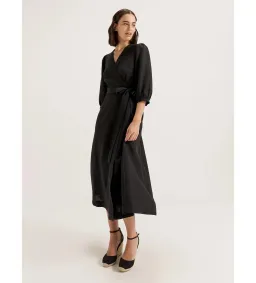 Review Cancun Wrap Midi Dress Black Size AU 18 for rent on The Volte - image 2