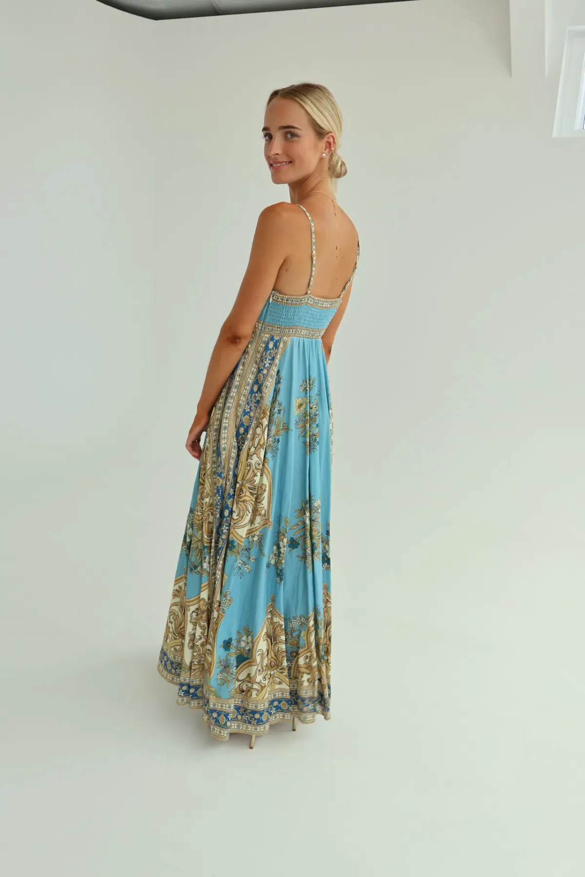 Alemais Cassie Midi Sundress Blue Print Size 8 - Image 2
