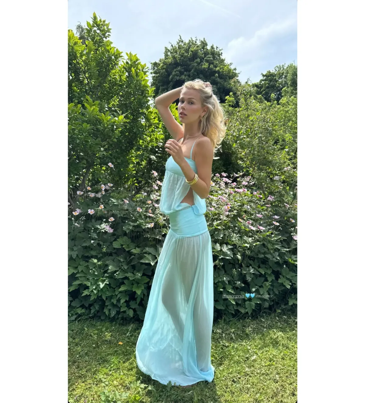 Ance Gria Romeo Gown Aqua Size 8 - Image 5