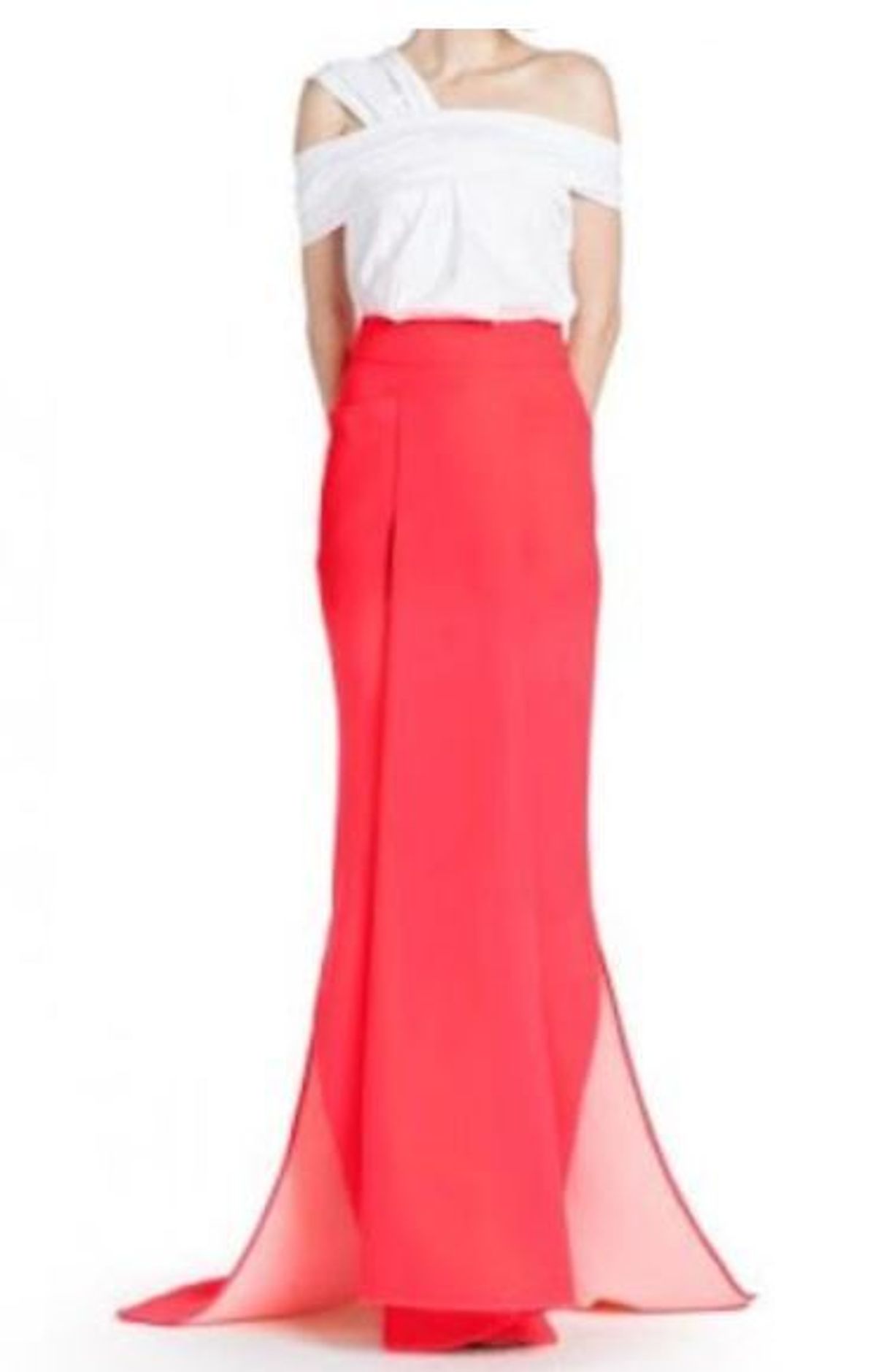 Maticevski fascinate longline skirt and authentic T shirt set fluro orange size 8 - Image 3
