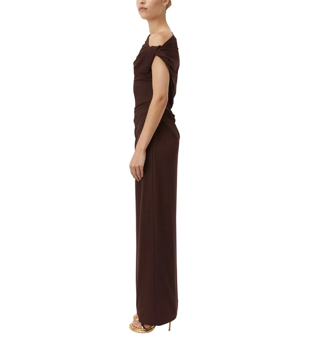 Camilla and Marc Annalise Maxi Dress Chocolate Brown Size AU 12 for rent on The Volte - main image