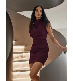 Sheike Paris Nights Mini Dress Burgundy Size AU 18 for rent on The Volte - image 2