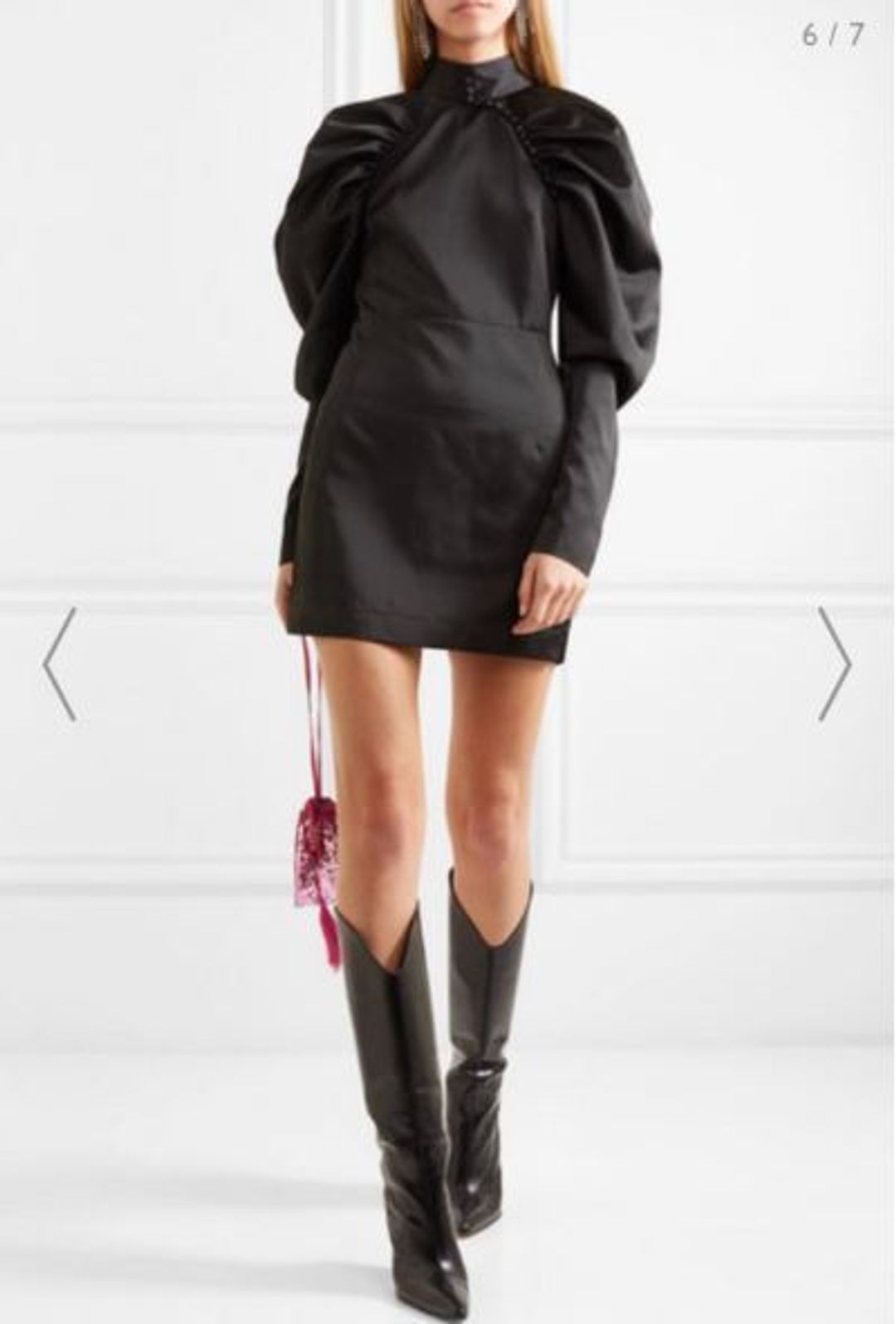 Rotate Birger Christensen mini black dress size 8 for rent on The Volte - main image
