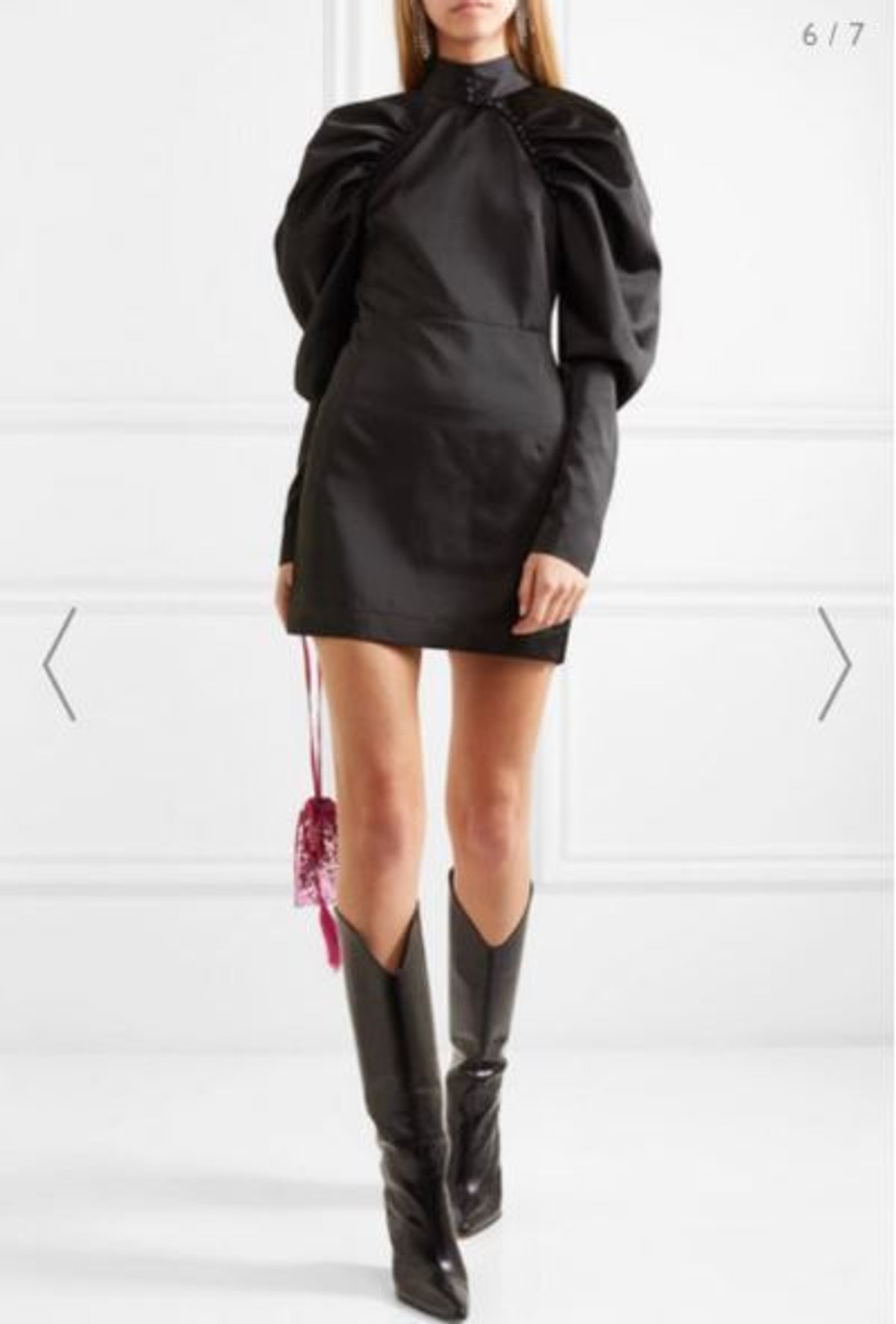 Rotate Birger Christensen mini black dress size 8 for rent on The Volte - main image