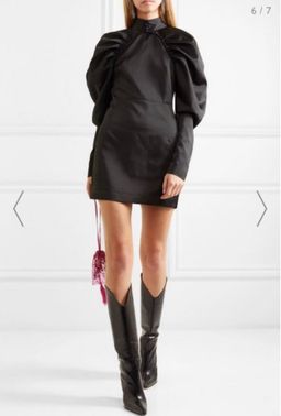 Rotate Birger Christensen mini black dress size 8 for rent on The Volte - image 1