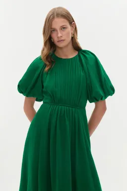 Aje Alma Midi Dress Green Sapphire Size 12 for rent on The Volte - image 5