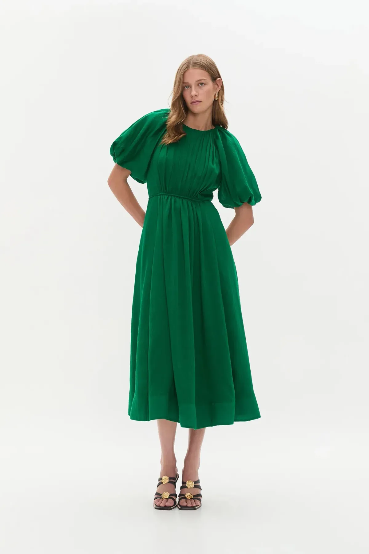Aje Alma Midi Dress Green Sapphire Size 12 - Image 1
