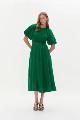 Aje Alma Midi Dress; Emerald Sapphire Size 14 for rent on The Volte - image 1