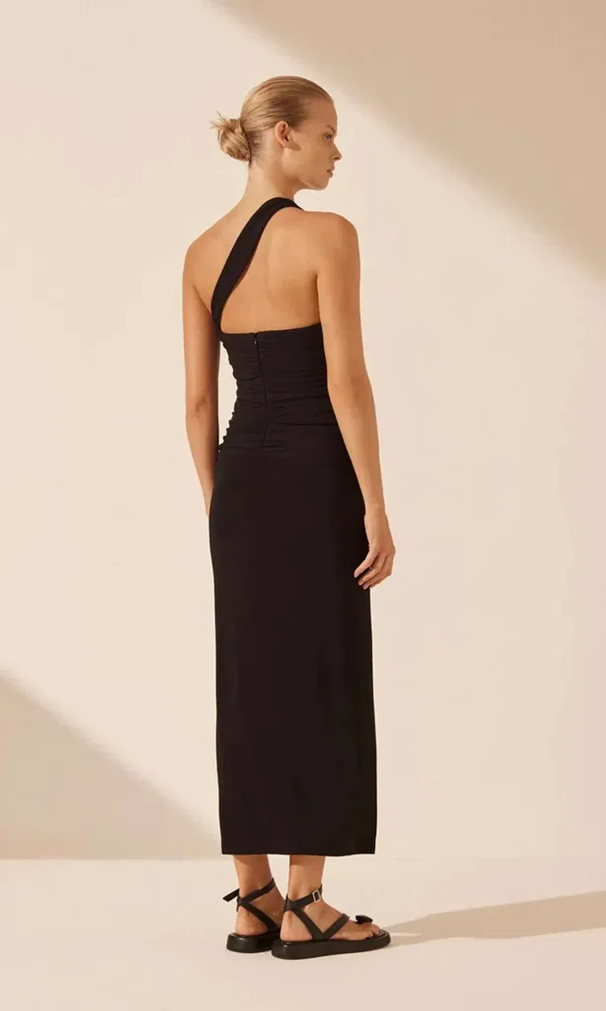Shona Joy Yvette One Shoulder Midi Dress Black Size 14 - Image 4