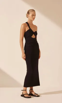 Shona Joy Yvette One Shoulder Midi Dress Black Size 14 for rent on The Volte - image 2