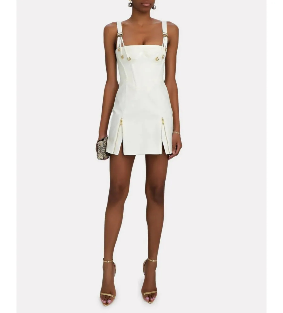 Dion Lee Fan Laced Mini Dress Ivory Size AU 4 - Image 1