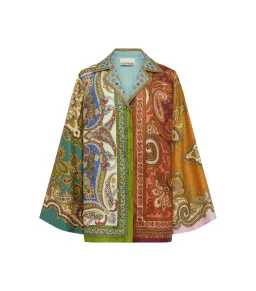 Alemais Clemenza Spliced Silk Shirt and Scarf Skirt Set Multi Size 8 for rent on The Volte - image 5