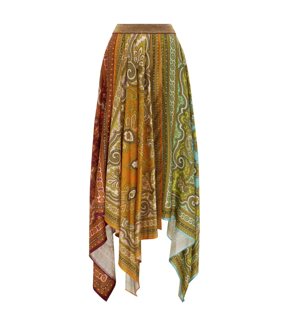 Alemais Clemenza Spliced Silk Shirt and Scarf Skirt Set Multi Size 8 - Image 6