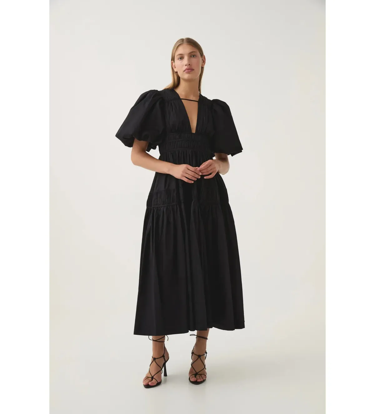 Aje Fallingwater Ruched Midi Dress in Black Size S / AU 8 - Image 2