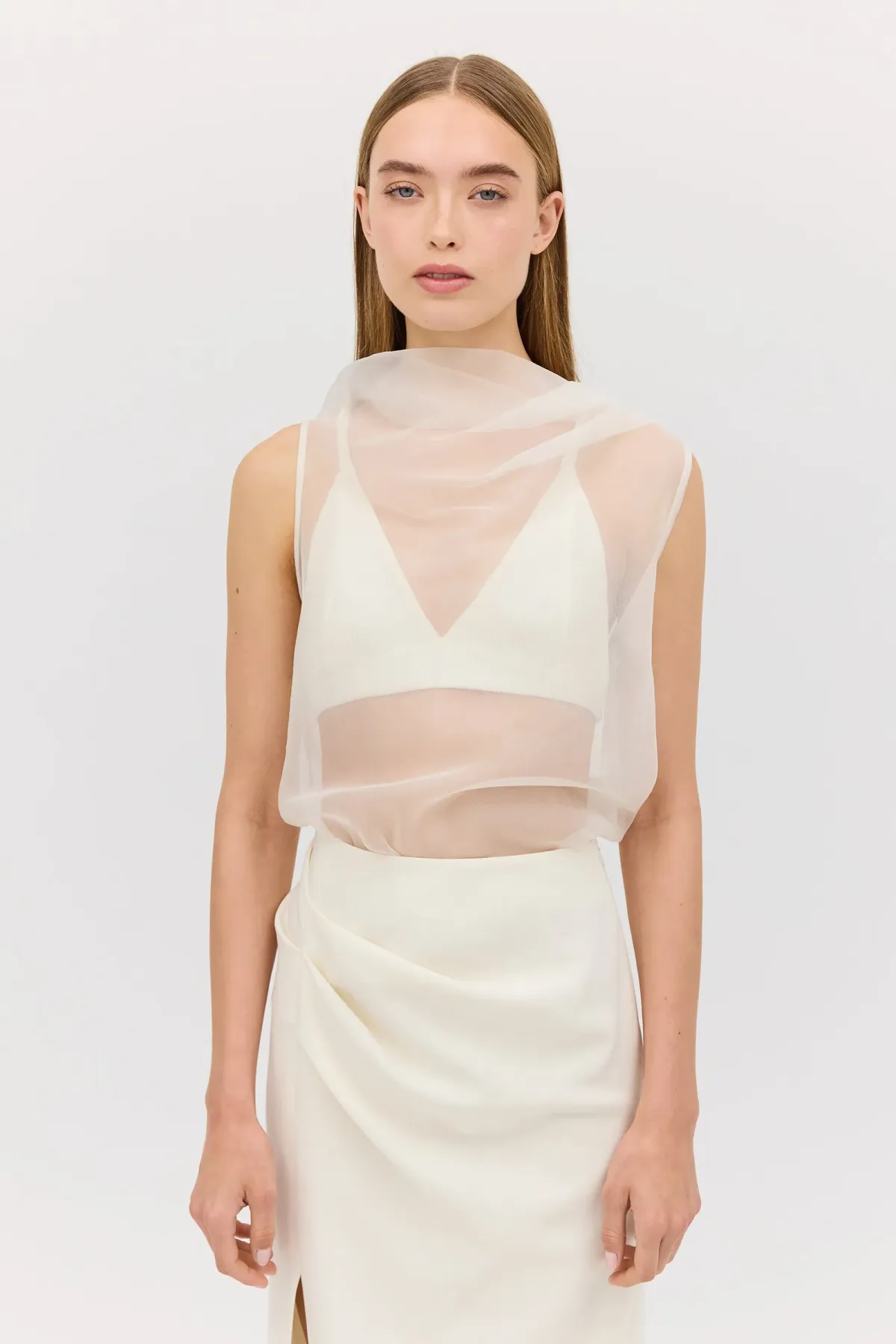 Bianca Spender Cream Organza Cezanne Top Size 10/M - Image 1