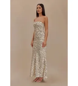 Claudette Strapless Satin Maxi Dress Polka Dot Print Size S AU 8 — Cocktail, Evening, Formal, Wedding Guest for rent on The Volte - image 2
