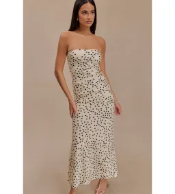 Claudette Strapless Satin Maxi Dress Polka Dot Print Size S AU 8 — Cocktail, Evening, Formal, Wedding Guest for rent on The Volte - image 4
