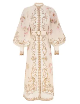 Zimmermann Hypnotic Buttoned Midi Dress Cream Peony Size 2 / Size AU 12 for rent on The Volte - image 1
