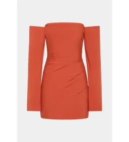 Sir the Label Rossana Off Shoulder Mini Dress Terracotta Size 1 AU 8 for rent on The Volte - image 5