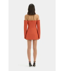 Sir the Label Rossana Off Shoulder Mini Dress Terracotta Size 2 AU 10 for rent on The Volte - image 3