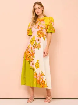 Alemais Silas Midi Dress Multi Size 16 for rent on The Volte - image 1