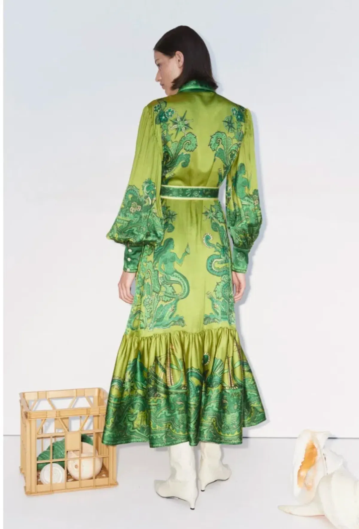 Alemais Solaris Shirtdress Olive Size 12 - Image 3