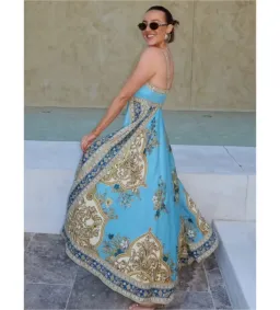 Alemais x La Sirena Exclusive Cassie Midi Sundress Blue Floral Size AU 14 for rent on The Volte - image 3