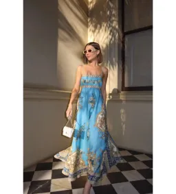 Alemais x La Sirena Exclusive Cassie Midi Sundress Blue Floral Size AU 14 for rent on The Volte - image 2