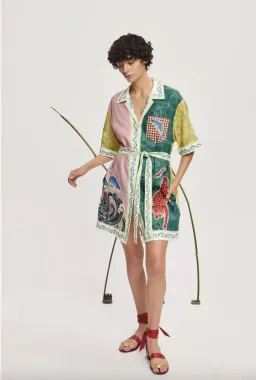 Alémais Rochester Mini Shirtdress Multi Size 16 for rent on The Volte - image 2