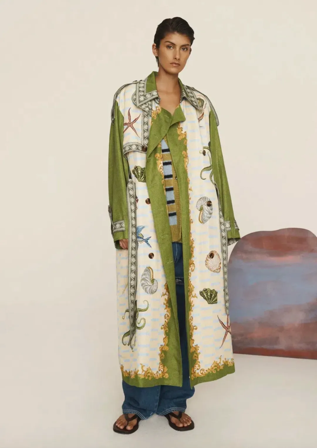 Alémais Bath House Trench Print Size 16 for rent on The Volte - main image