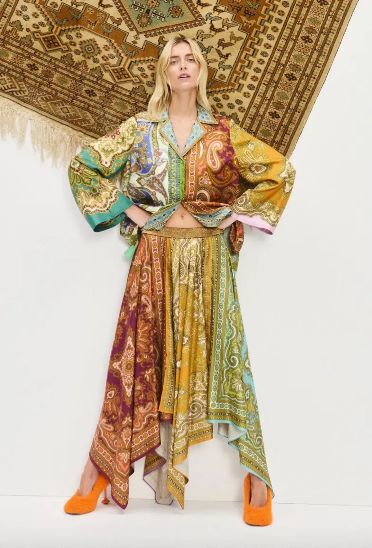 Alémais Clemenza Shirt and Scarf Skirt Set Multi Size 16 for rent on The Volte - main image