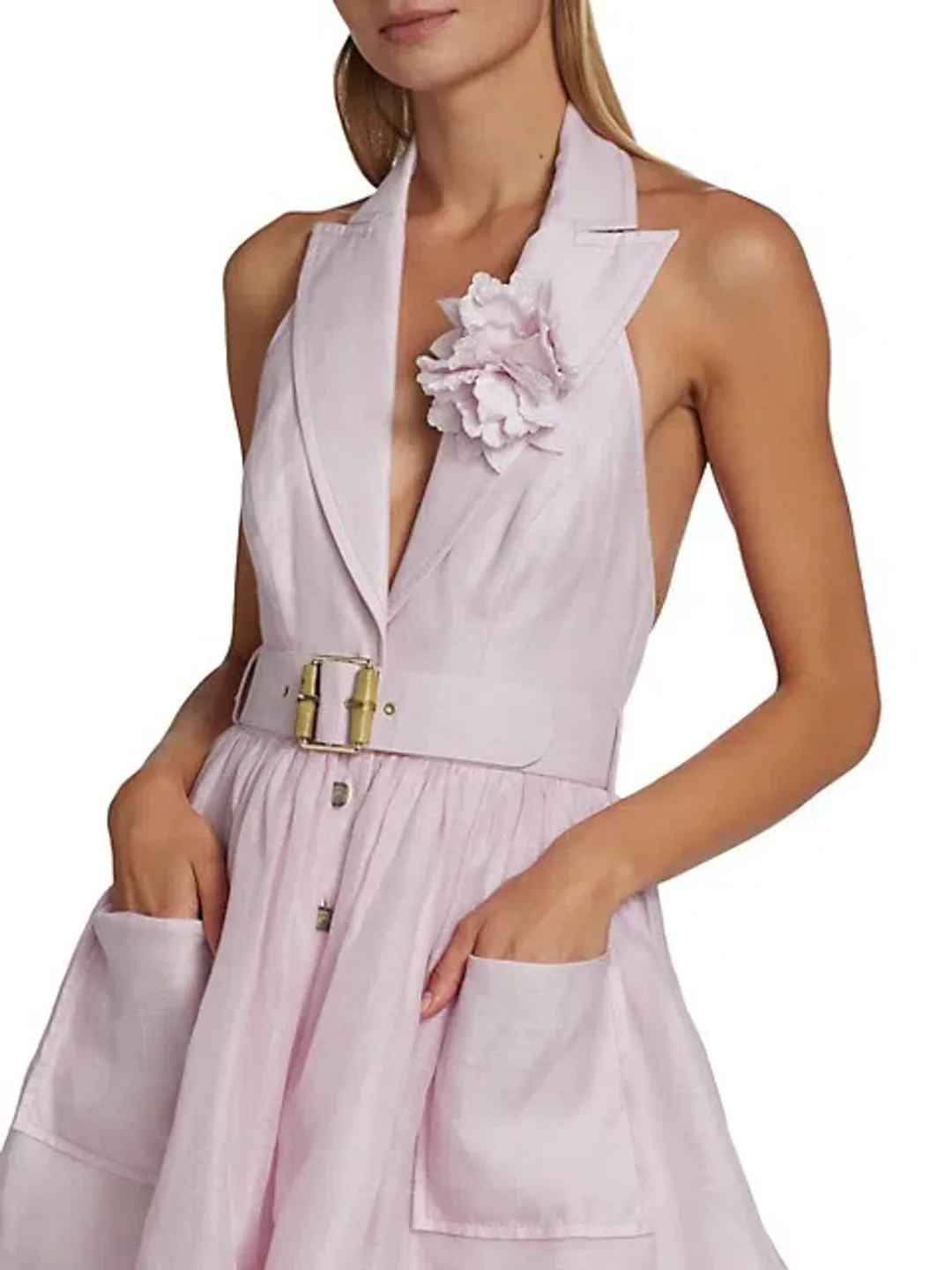 Zimmermann High Tide Tuxedo Mini Dress in Lilac Size 2 /AU 12 for rent on The Volte - main image