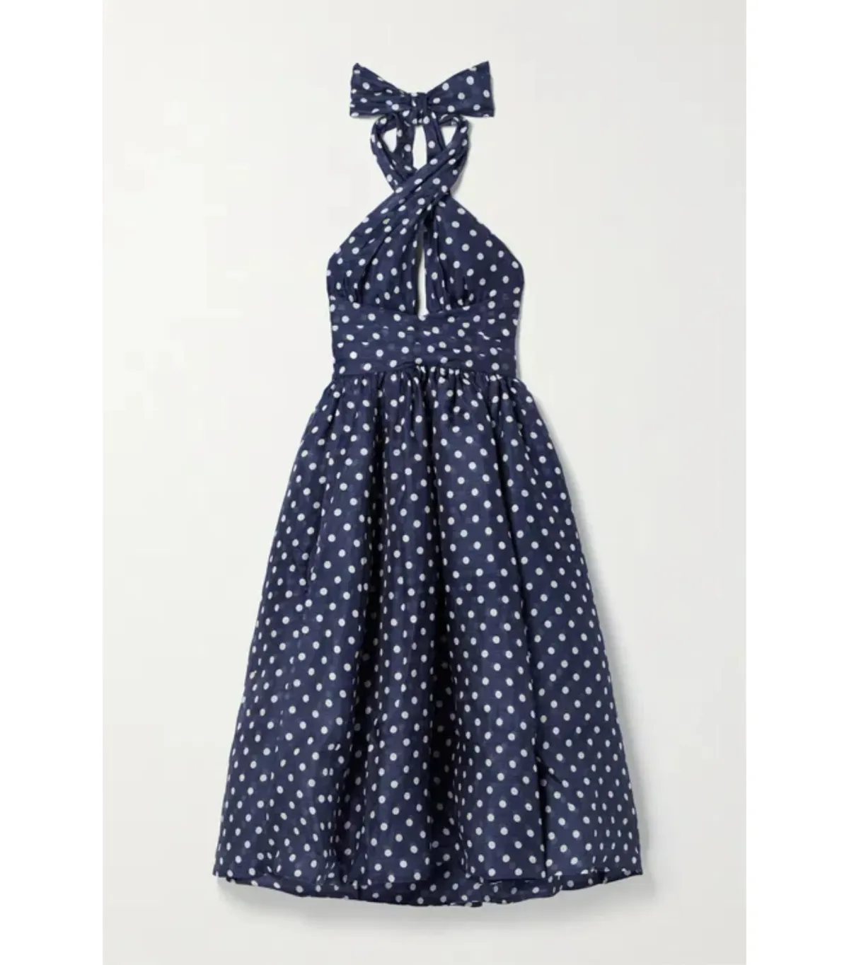 Zimmermann High Tide Halter Midi Dress Navy/Cream Dot Size 3 / AU 12 - 14 - Image 3