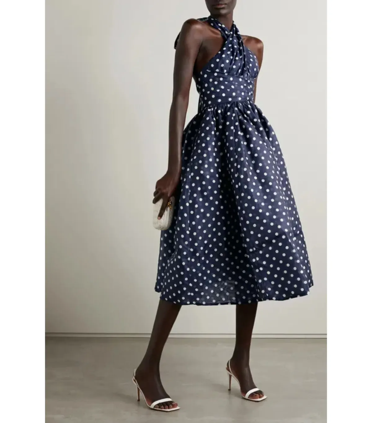 Zimmermann High Tide Halter Midi Dress Navy/Cream Dot Size 3 / AU 12 - 14 - Image 1