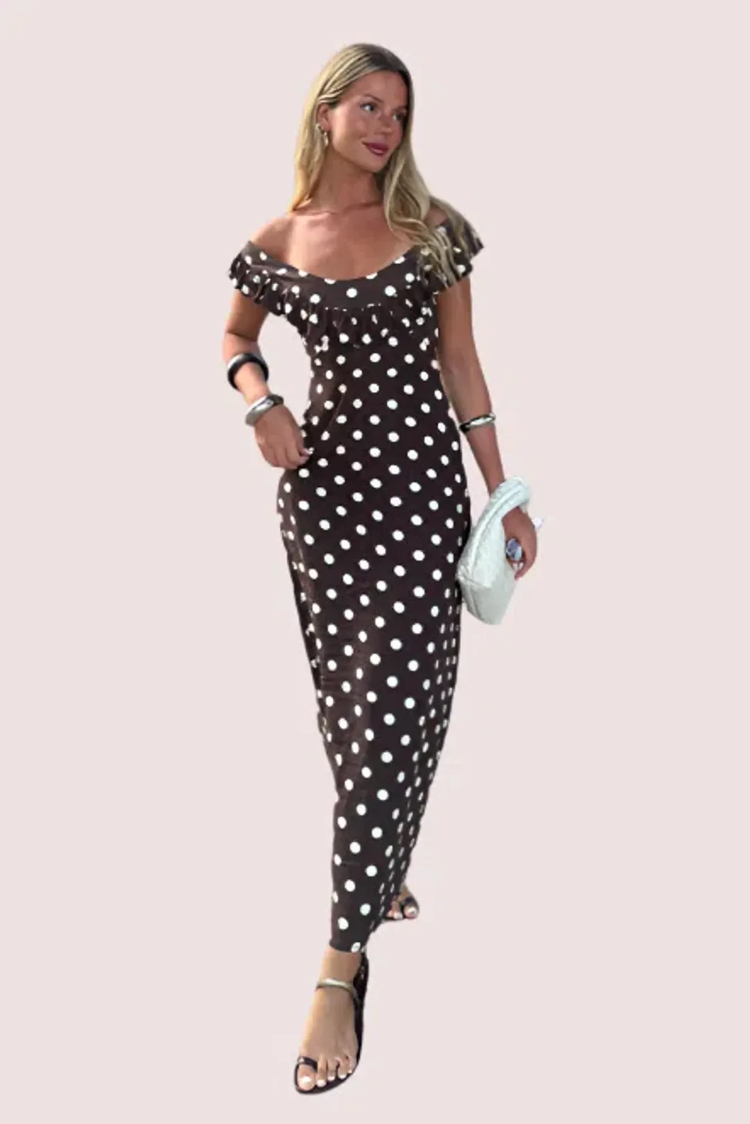 Design by Si Luna Dress Maxi Brown Size AU 6 for rent on The Volte - main image