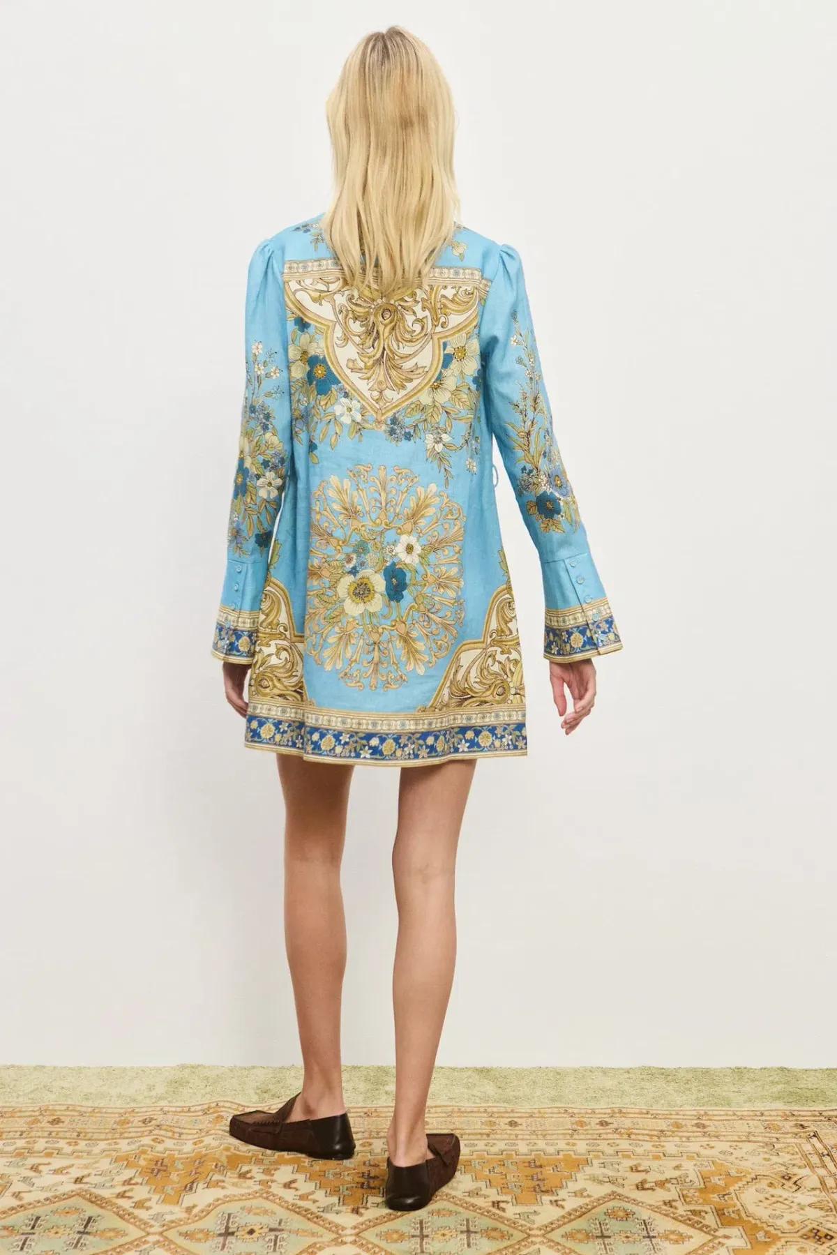 Alemais Cassie Mini Dress Blue Floral Size 12 - Image 3