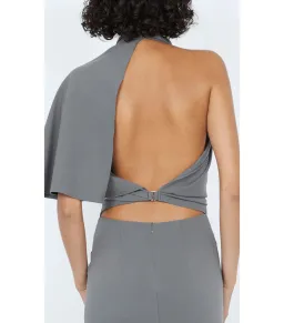 Bec & Bridge Sanja Asym Mini Dress Elephant Grey Size AU 6 for rent on The Volte - image 4