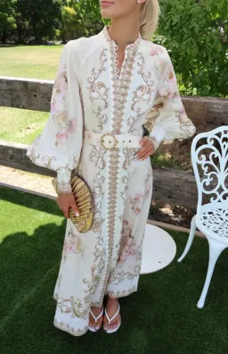 Zimmernmann Hypnotic Buttoned Midi Dress Cream Peony for rent on The Volte - image 6