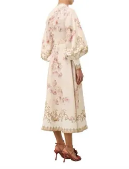 Zimmernmann Hypnotic Buttoned Midi Dress Cream Peony for rent on The Volte - image 4