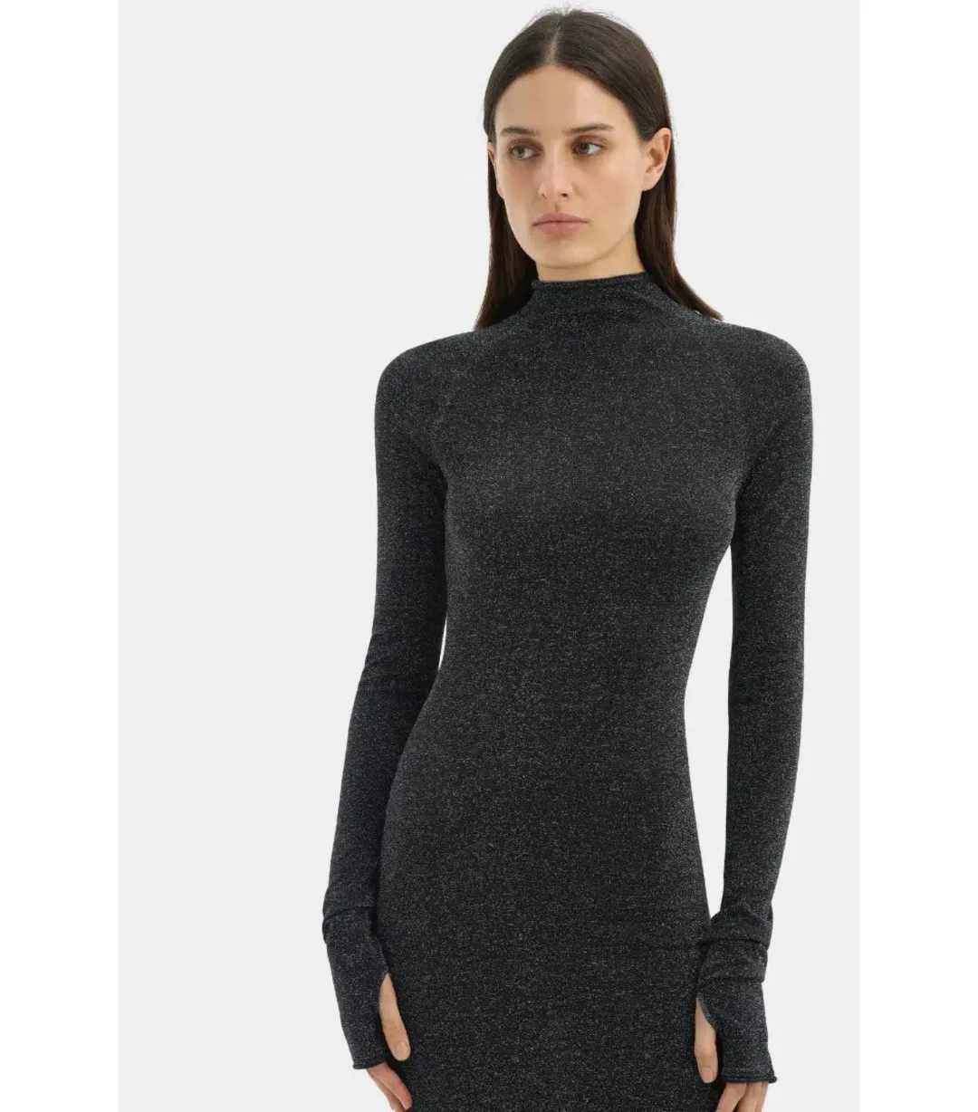 Sir the Label Chiano Long Sleeve Maxi Dress in Black Silver Size 2 / AU 10 for rent on The Volte - main image